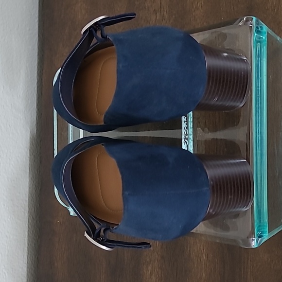 Style & Co. Macys JURNAE Navy Suede Block Heel Pumps Womens Mary Jane Shoes - Picture 7 of 10